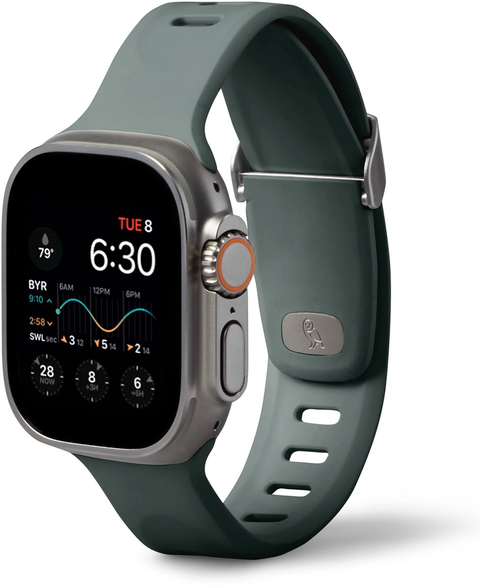 Bellroy Venture Horlogeband Large (44-49mm) – Compatibel met alle Apple Watches van 44-49mm – Gemaakt van 93% hittebestendige FKM – Duurzaam dankzij 6% roestvrij staal - Groen