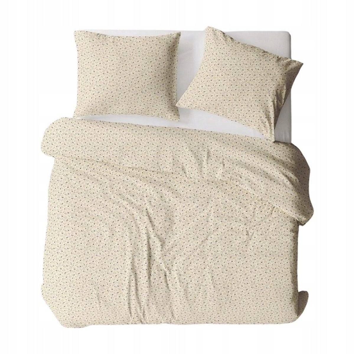 Kora Beddengoed Set 160x200cm Crème Blauw Bladeren Katoen