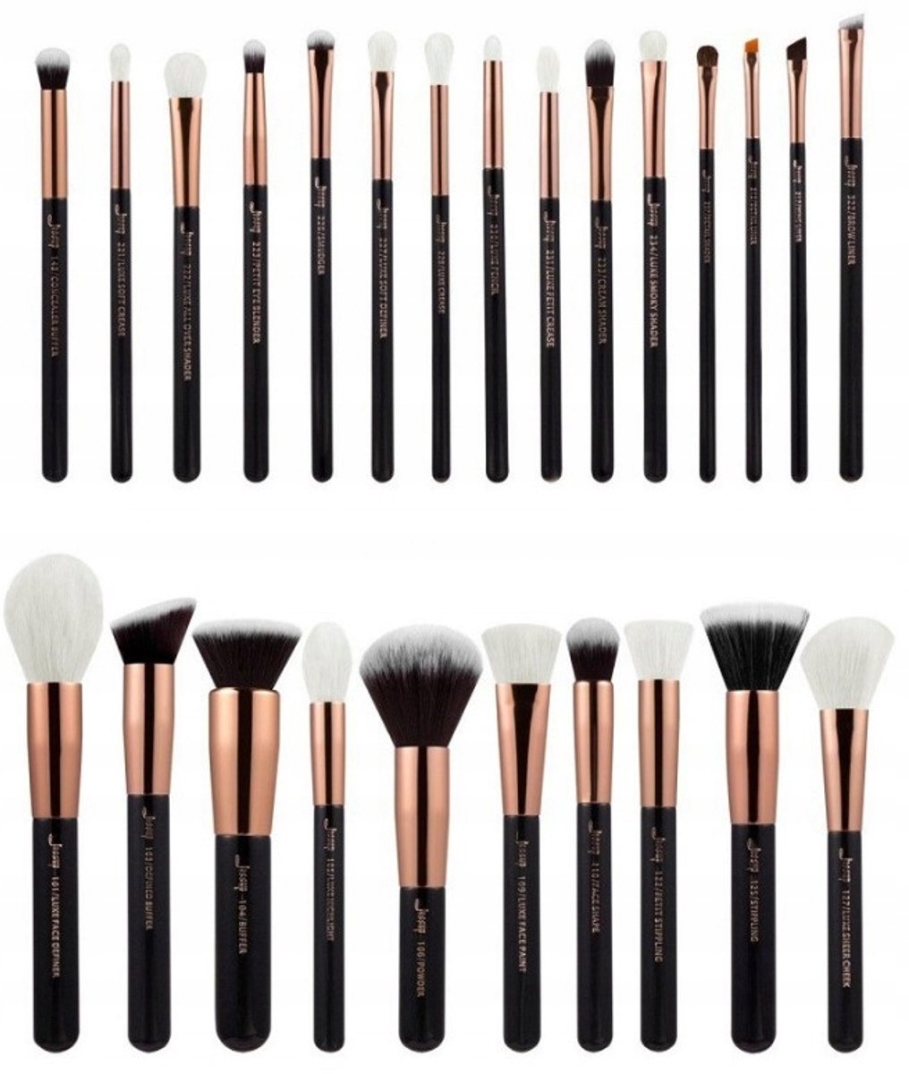 JESSUP - T155 Professionele Make-up kwasten set 25 stuks Zwart/Rose Goud
