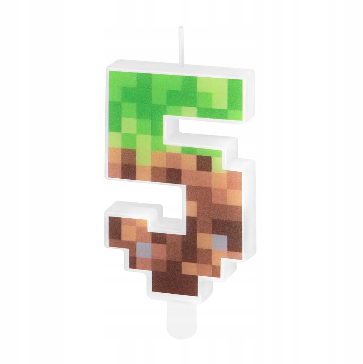 Pixel Kaars Cijfer 5 voor Taart - Gaming Thema