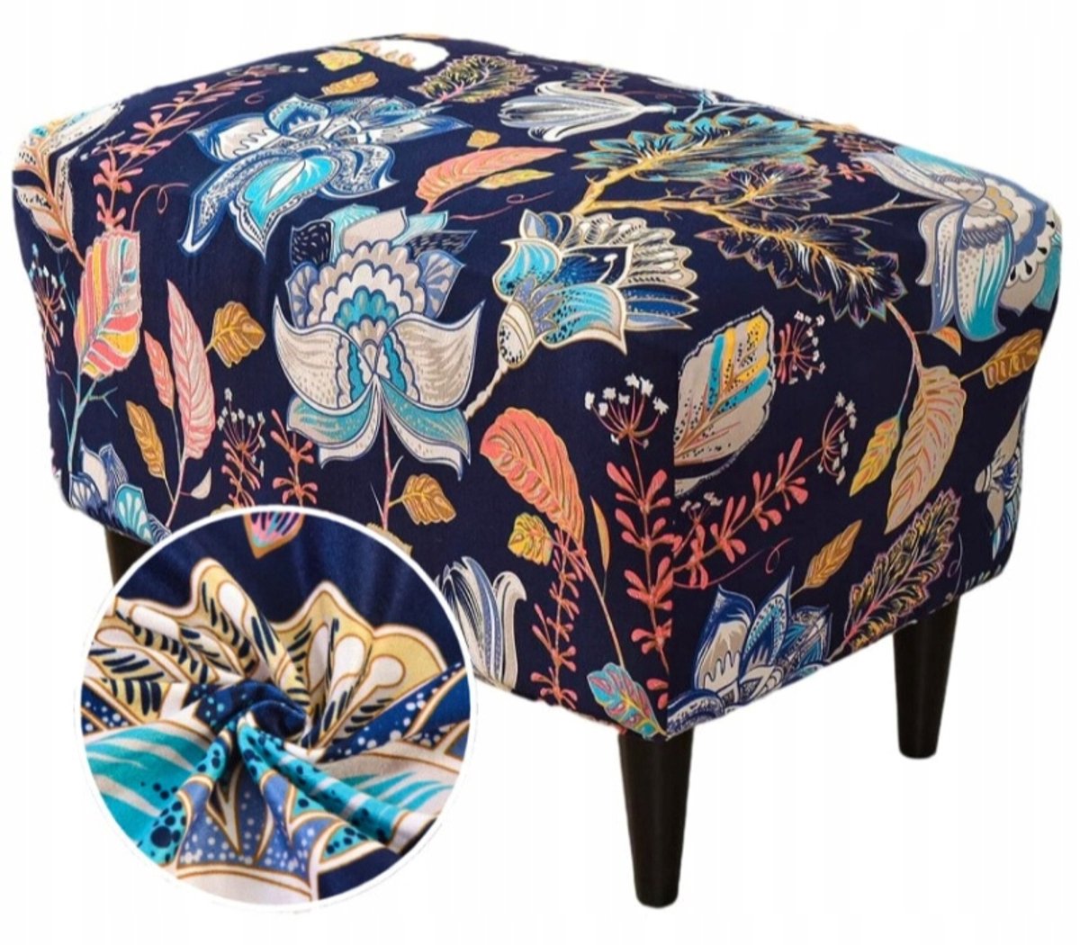 Elastische Poef Hoes met Bloemprint - Bescherming & Stijl