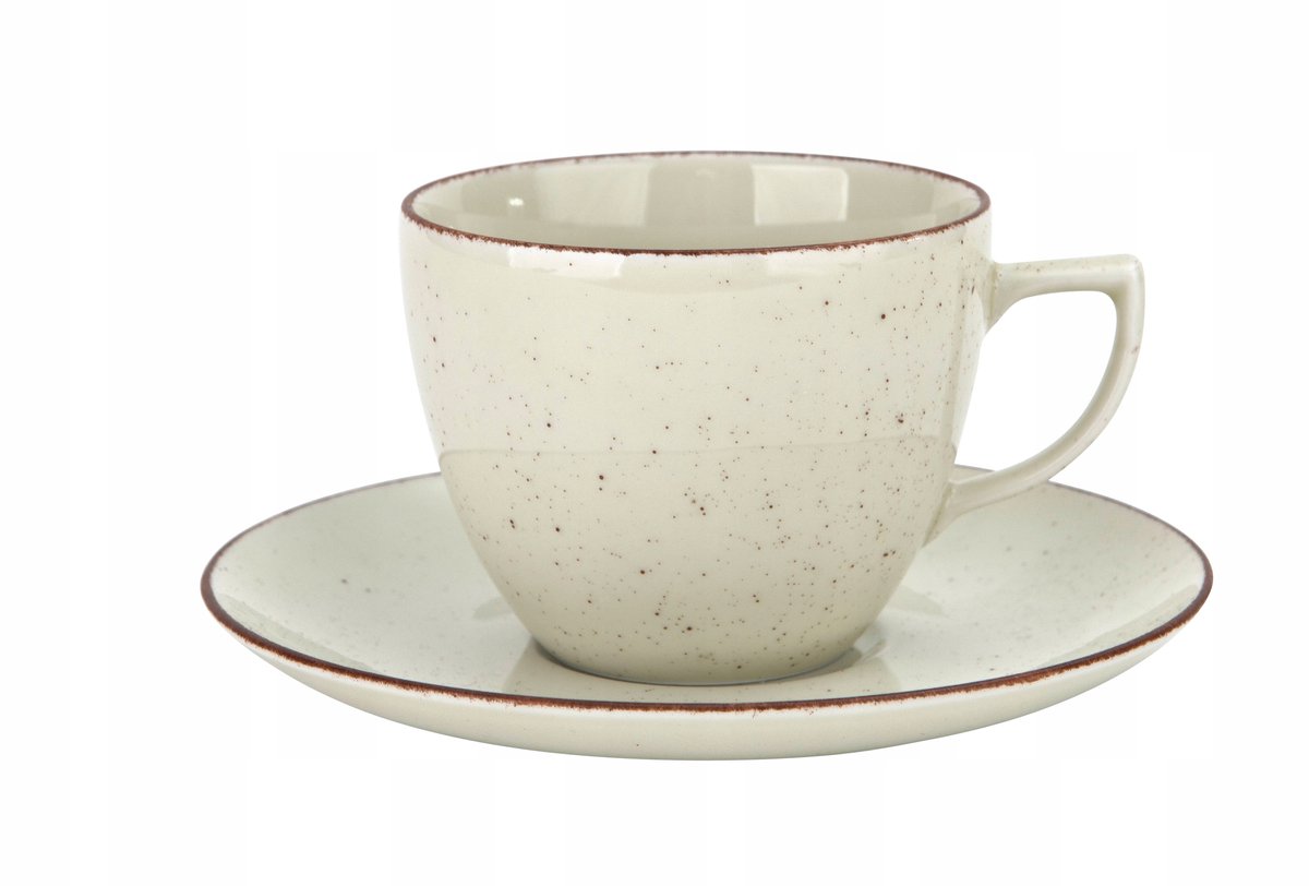 Chodzież City 6x Mokkakopjes 200ml met schotels - Crème