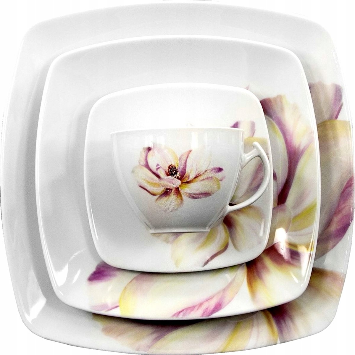 E604 Akcent Servies 18-delig Wit Porselein voor 6 Personen