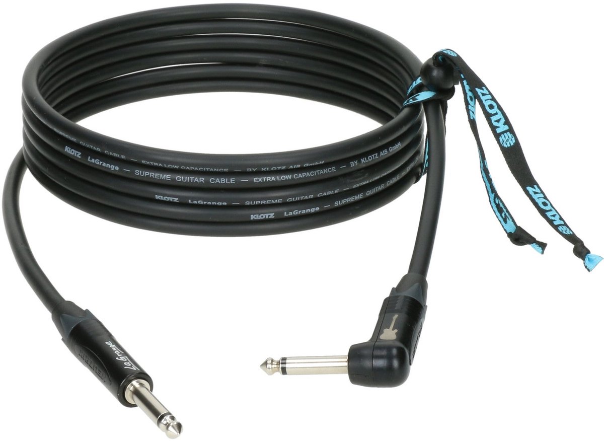 Klotz LA-PR0600 LaGrange gitaarkabel 6 meter recht - haaks