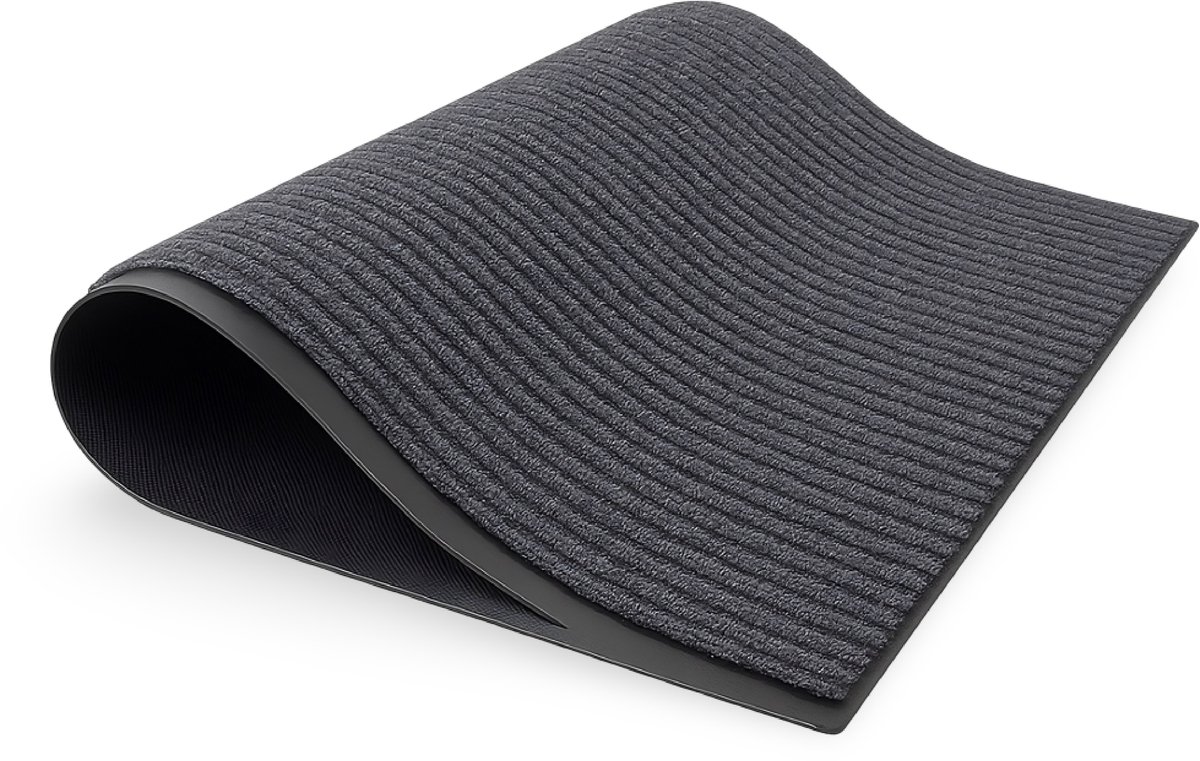 Deurmat - Droogloopmat - Schoonloopmat - 2 stuks - Voor binnen en buiten - 60 x 40cm - Anti slip - Zwart - Luft - Vloermat - Doormat
