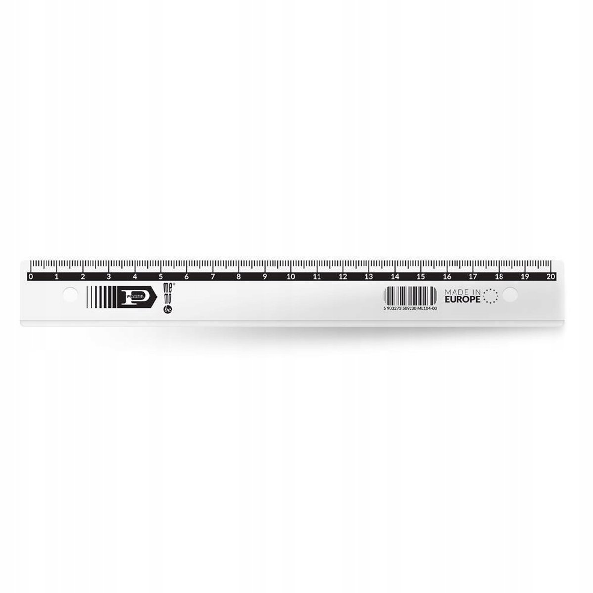 MemoBe Pratel 20 cm Transparant Liniaal met Blauwe Tint