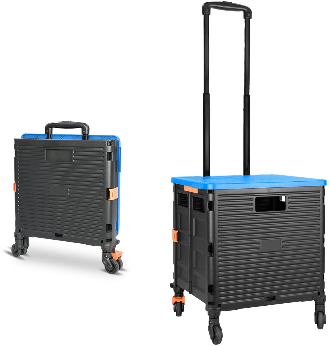 Unyqoos® Ruime en Opvouwbare Trolley met Verstelbare Handgreep en Wielen