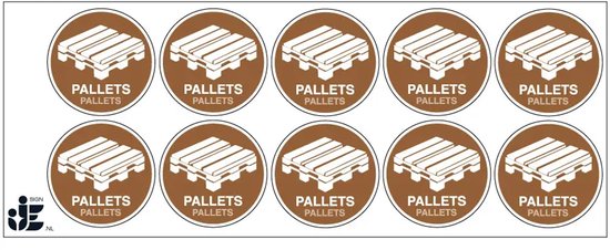 Pallets afval sticker - 5 cm - 10 stuks per vel | bol