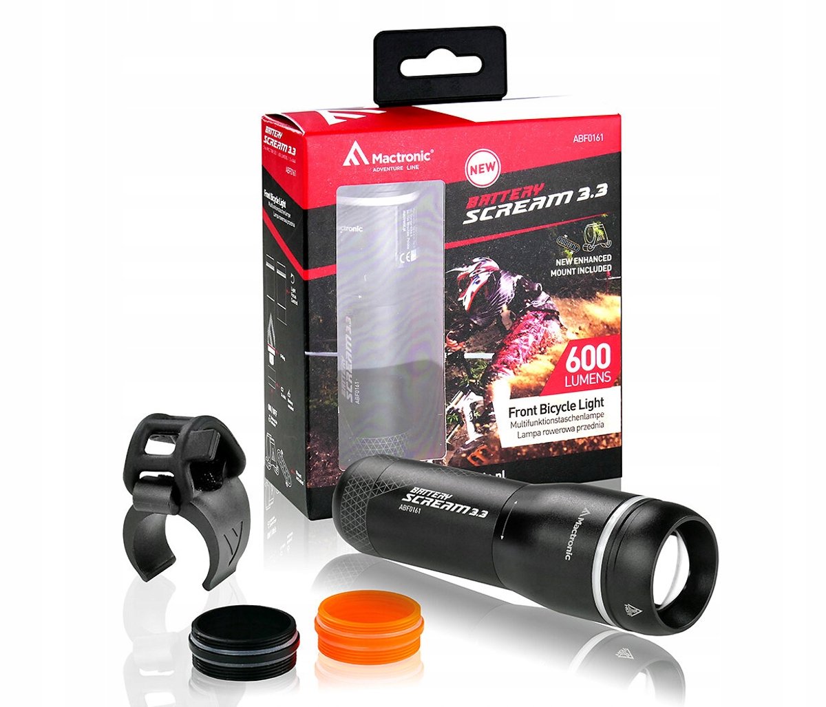 Mactronic SCREAM 3.3 Fietslamp 600lm - Krachtige LED, 5 standen, IP66