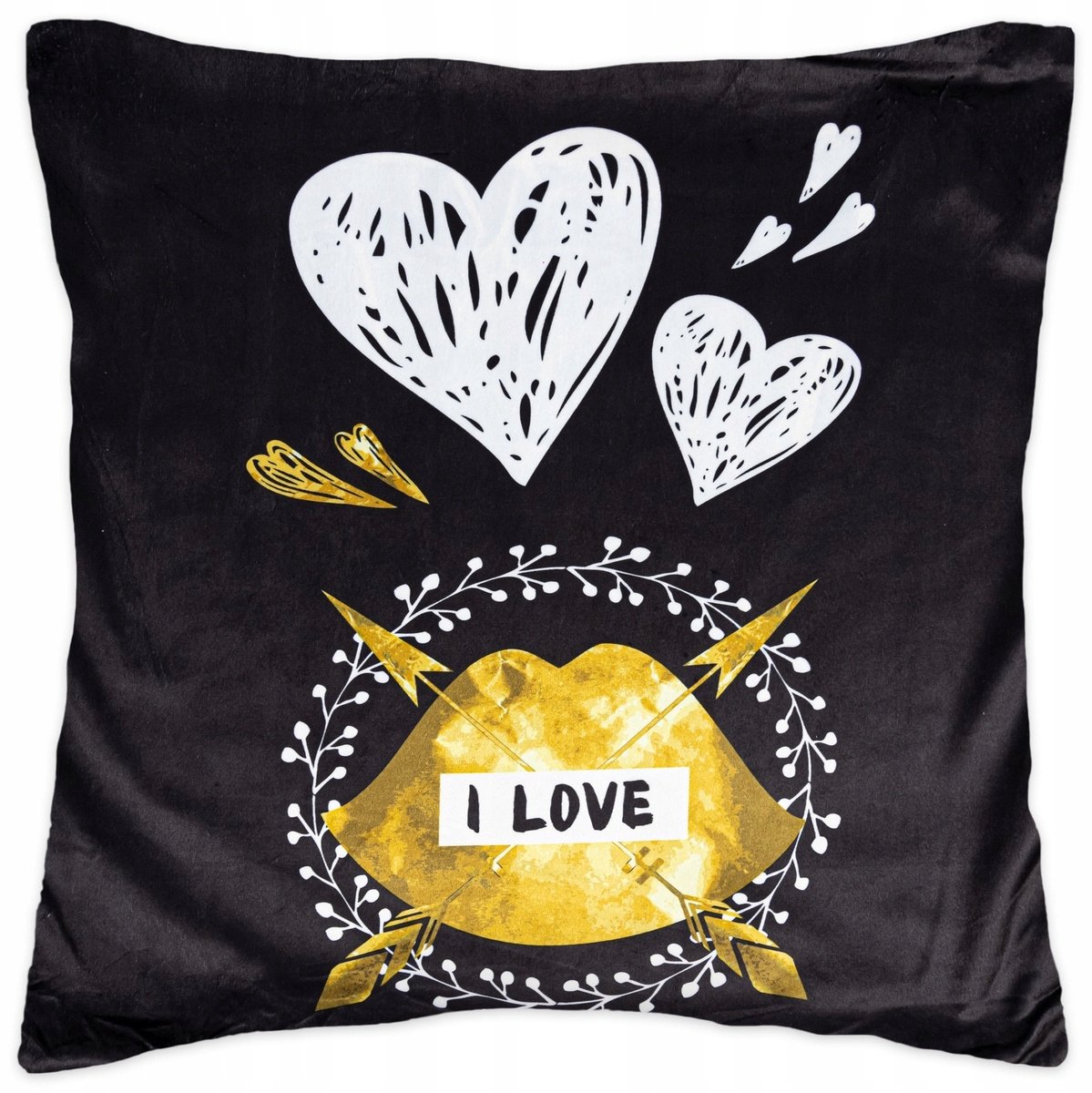 Decoratieve Kussenhoes 40x40 Hart Velours - Zwart