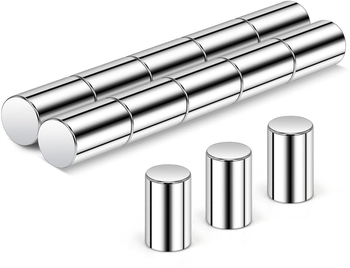 magneten - 10 stuks - neodymium - sterke - 6 × 10 mm - kleine - mini - zilver