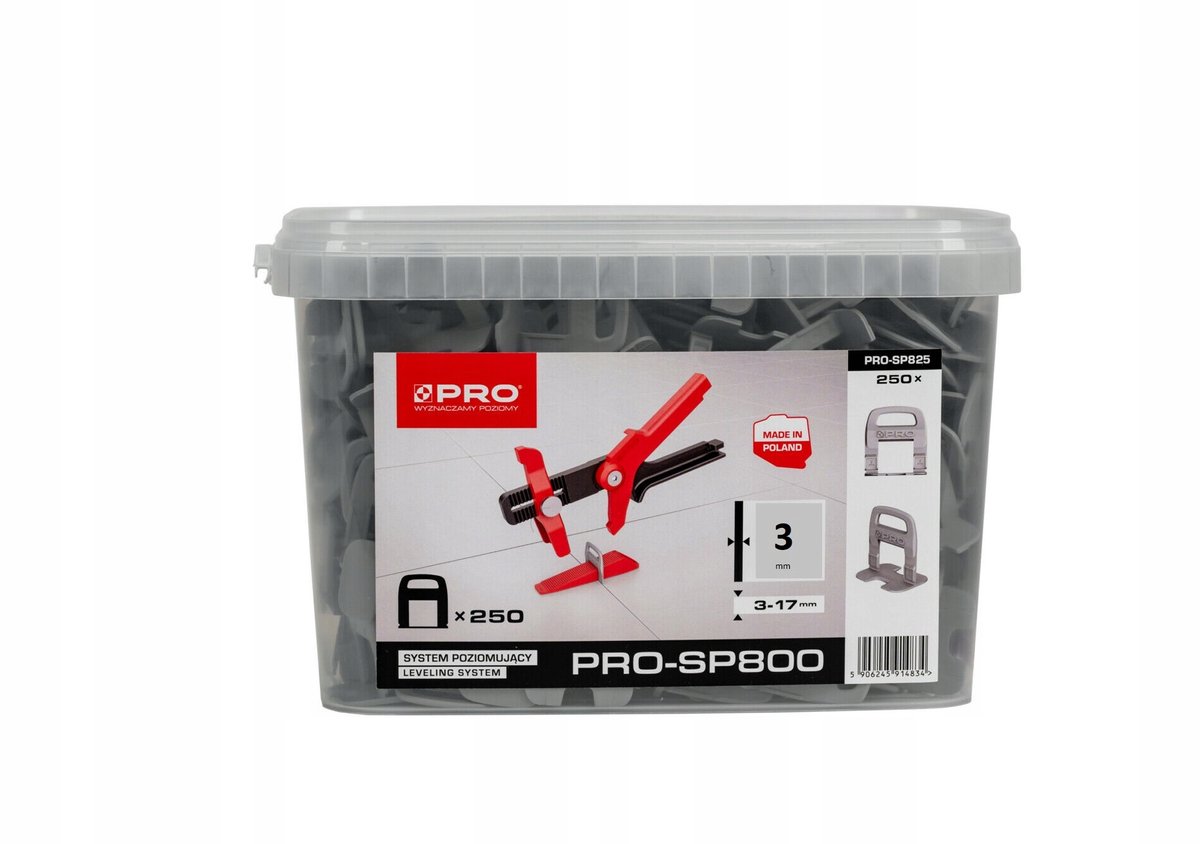 Merkloos Tegel Leveling Systeem - 250 Clips - 3mm Voegbreedte