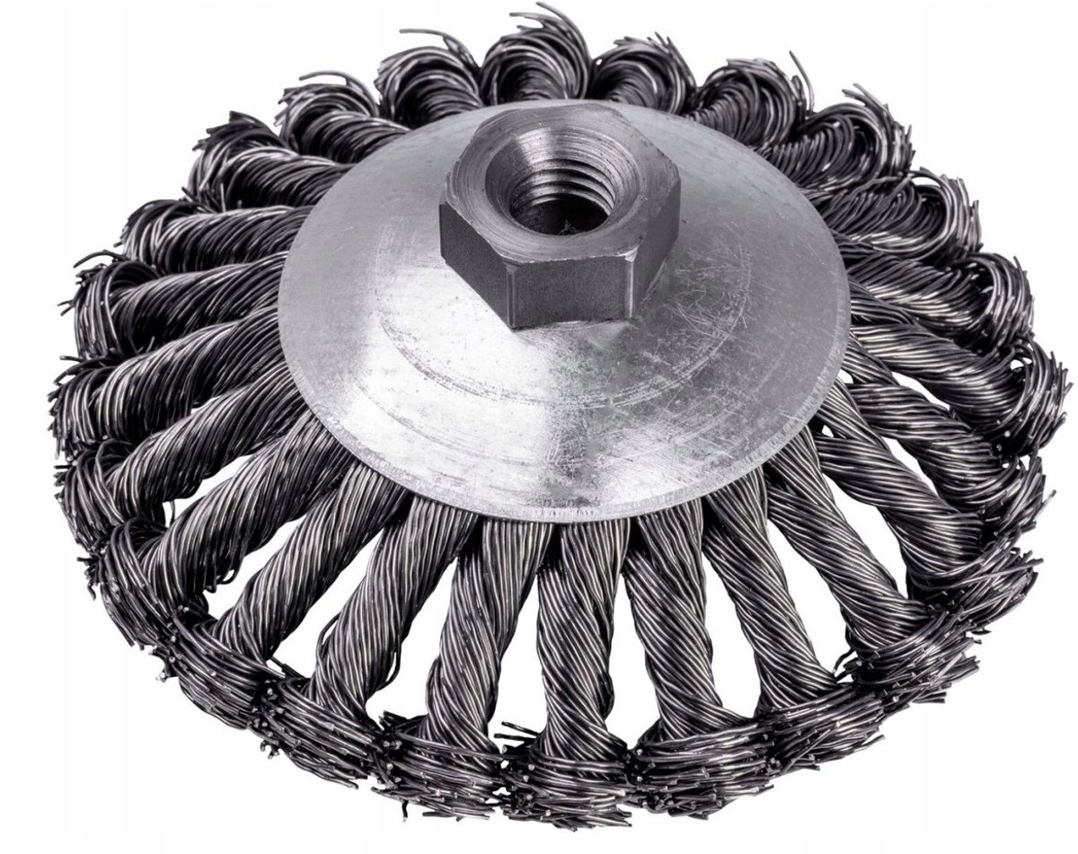 Metaalborstel 125mm M14, gedraaid staaldraad, voor metaal