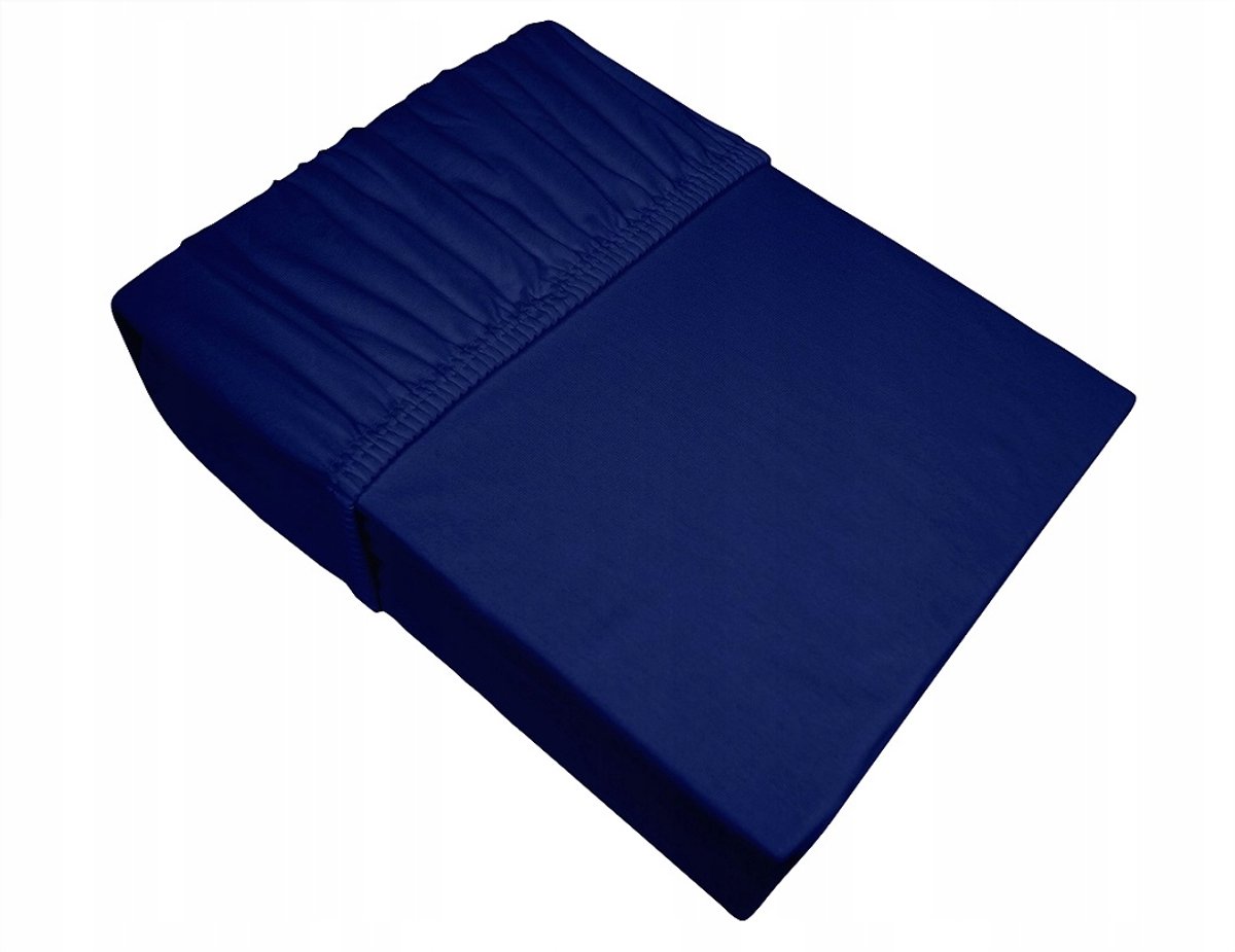 Jersey hoeslaken met elastiek 200x220 cm - Blauw