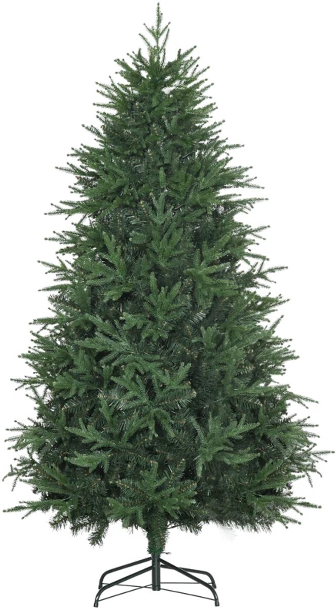 Kunstkerstboom 180 cm - Kerstboom met 4030 Tips - Realistisch Uiterlijk - Snelle Montage - Levensecht - Metalen Standaard - Vlamvertragend - Kerstversiering - Kerstmis - Ø114x180 cm