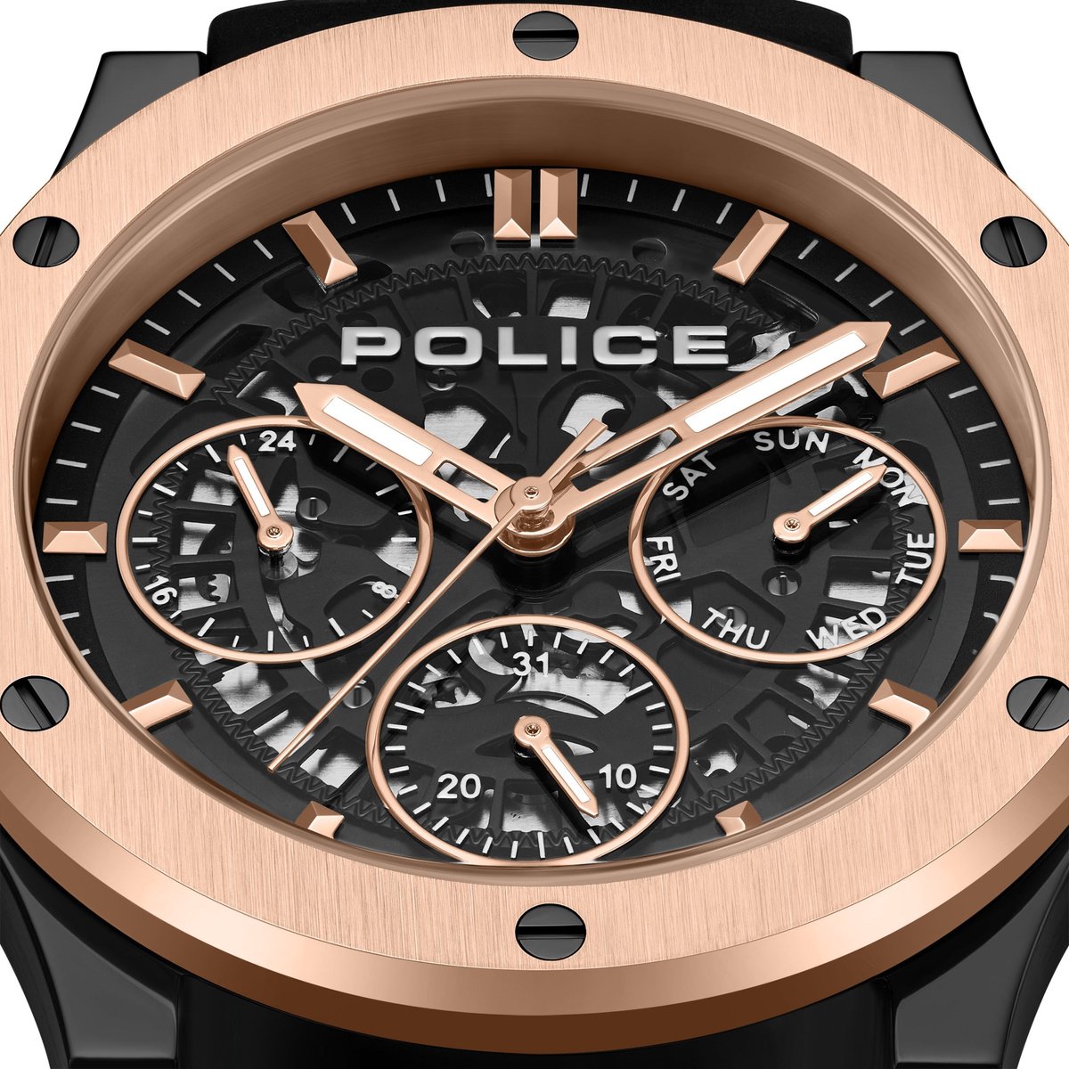Horloge Knotty Black - Rose Gold