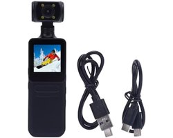 Draagbare 4K Actiecamera met WiFi en Draaibare Lens - Actie camera - Handig formaat - Makkelijk oplaadbaar - Makkelijk mee te nemen.