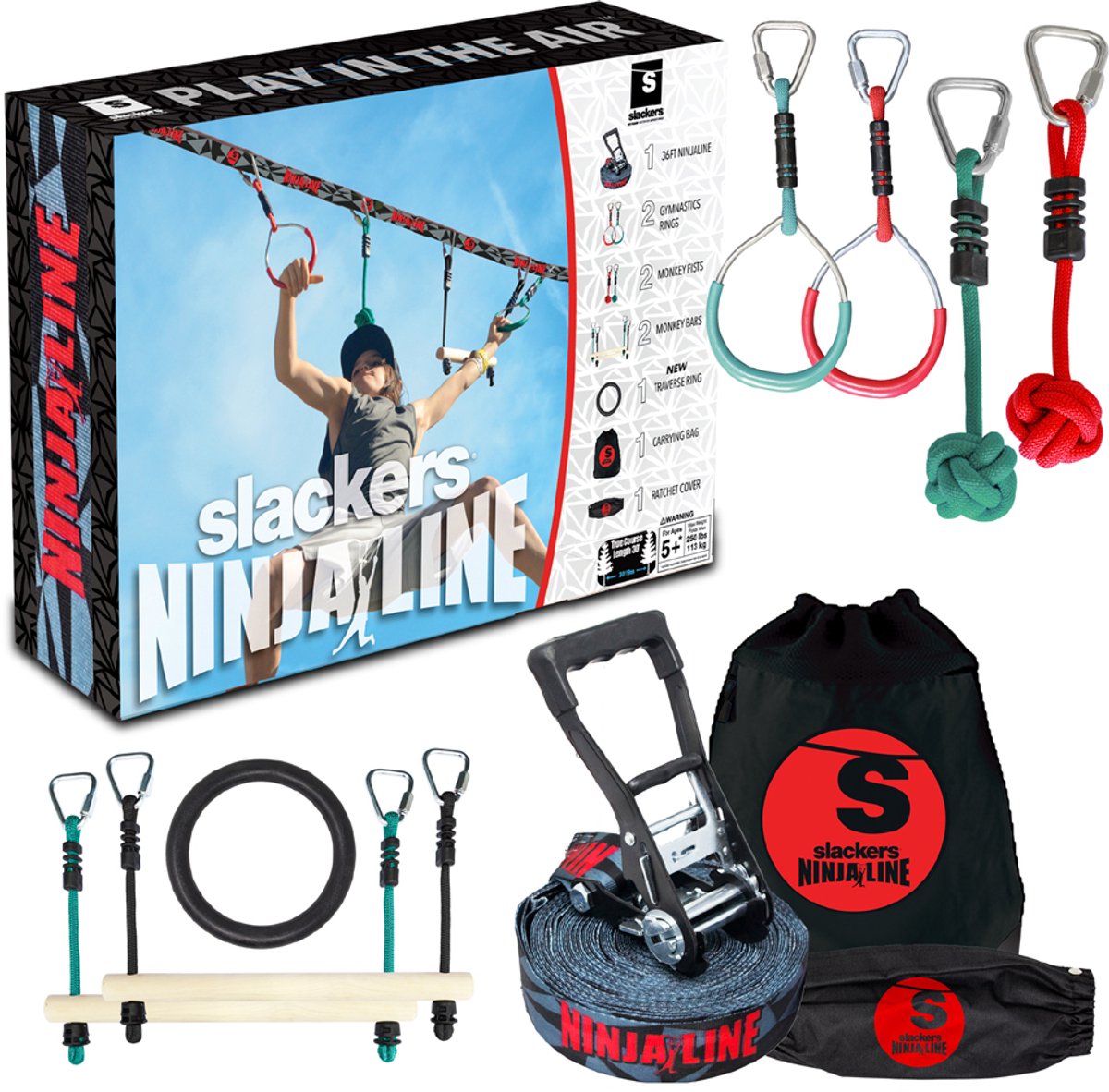 Slackers Ninja Line Starter set - Ninjaline & Slackline voor balans en behendigheid