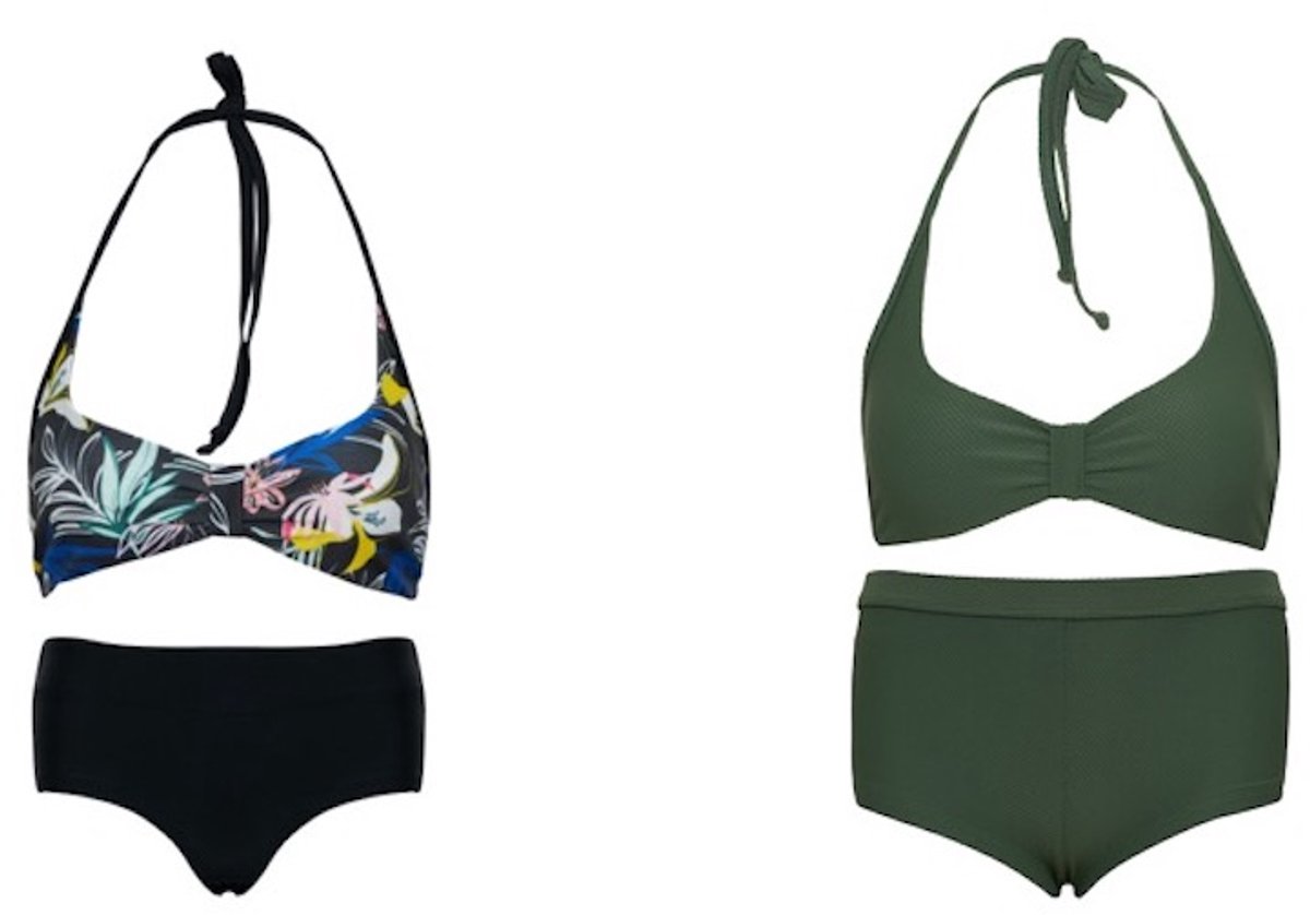 Set van 2 bikini hipster broekje en haltertopje Angel's flower/ Groen 140-146