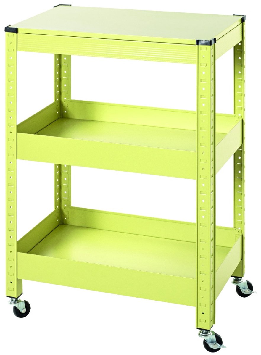 Keukentrolley – Metalen Groene Opbergwagen – Stevig Gepoedercoat – Praktisch op Wielen – Compact 50x32x75 cm – Stijlvol en Ruimtebesparend