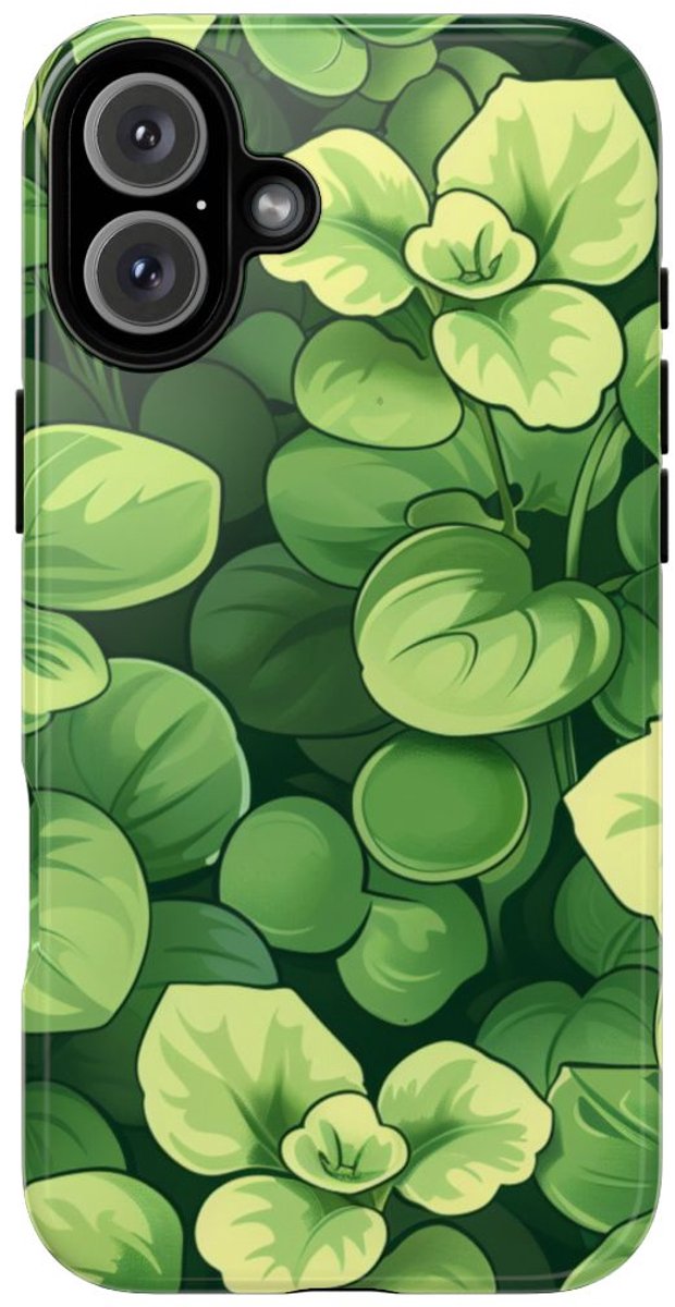 Groen Microgroentenpatroon – Telefoonhoesje Geschikt voor iPhone 16 Plus