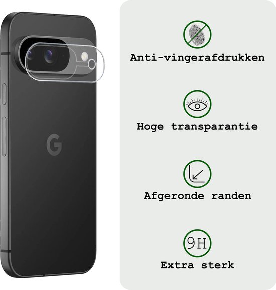 Camera screenprotector met anti-vingerafdruk, hoge transparantie en afgeronde randen.