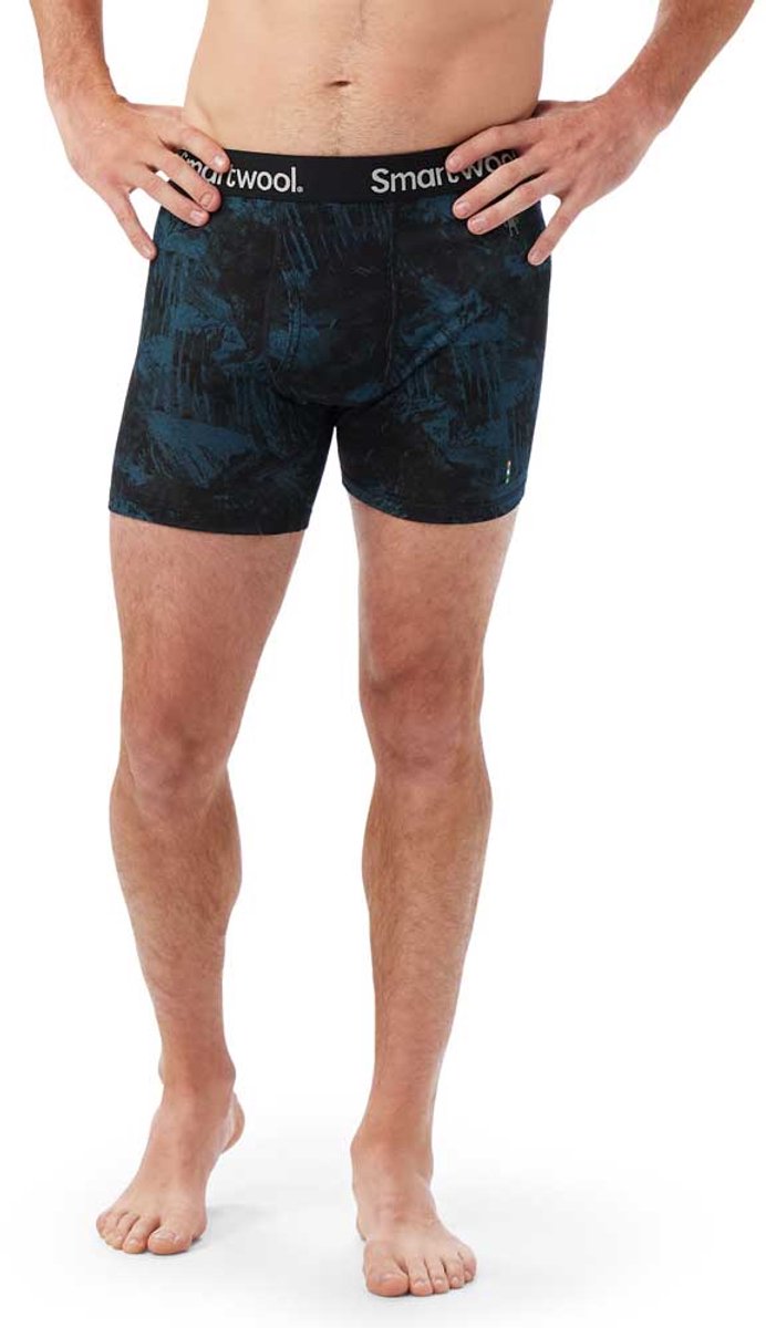 Smartwool Heren Merino Wol Print Boxer Brief Boxed (Slim Fit), Medium Grijs, S