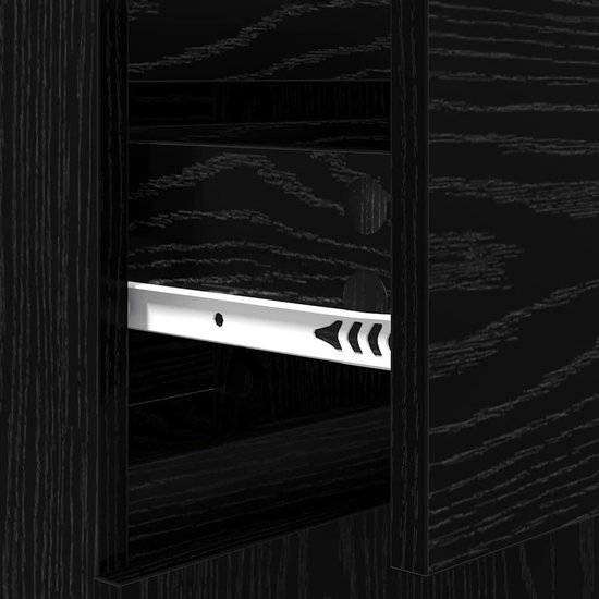 Dressoir met lade Zwart eiken 120 x 36 x 69 cm Bewerkt