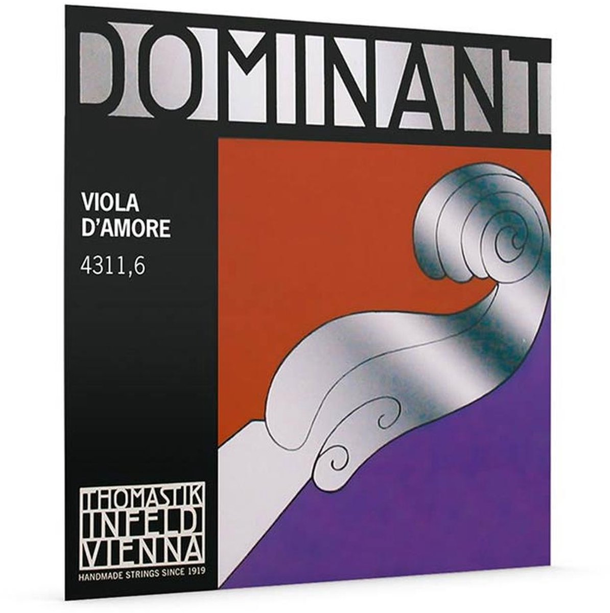 Thomastik Infeld TH-4311-6 viola d'amore string D-6, chrome flat wound, synthetic core core
