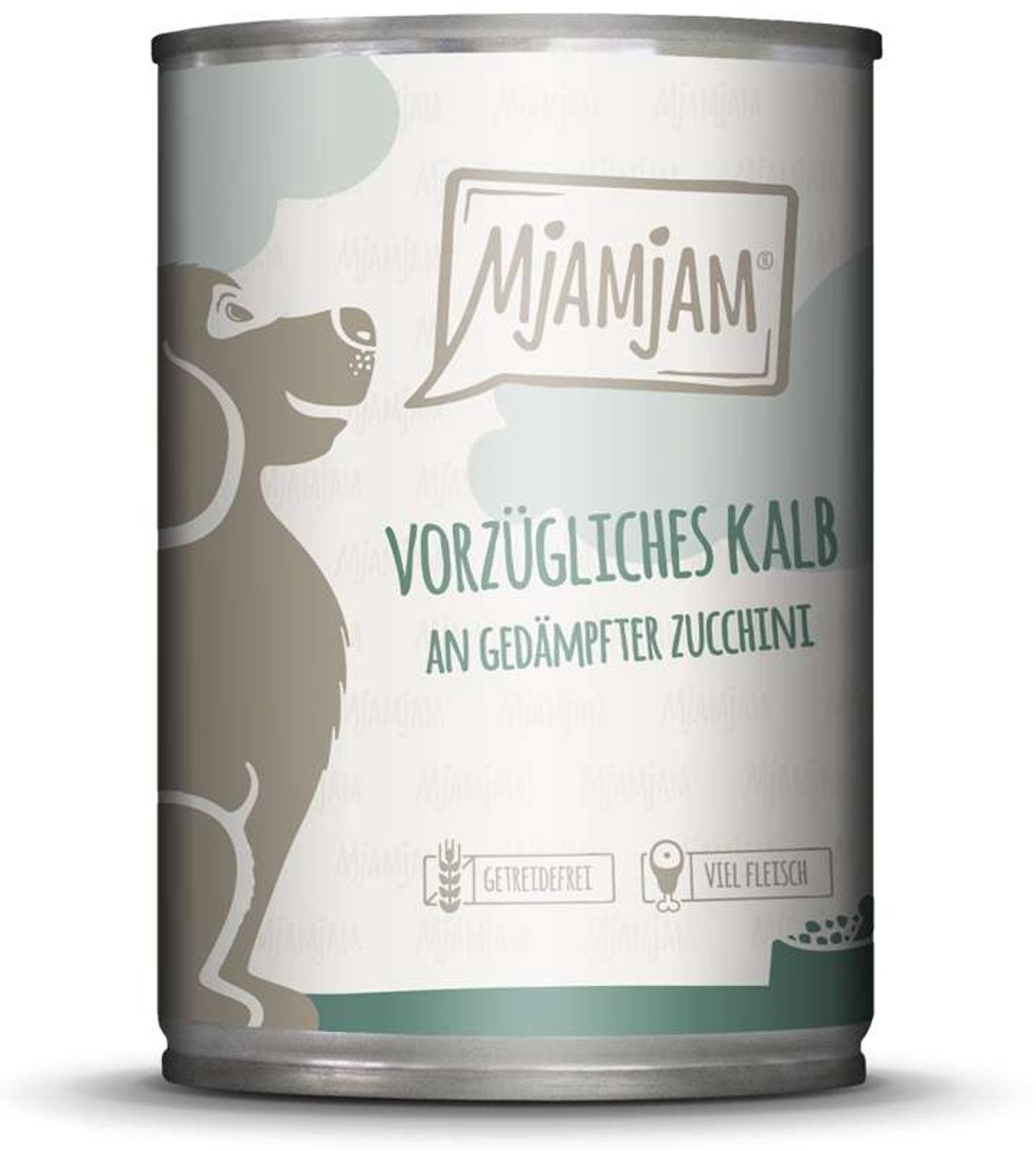 MjAMjAM MjAMjAM Dog - Leckere Mahlzeiten Dose 6x400g | Kalb & Zucchini
