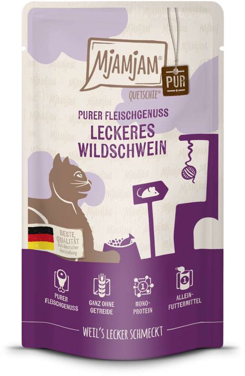 MjAMjAM MjAMjAM Cat - Purer Fleischgenuss Pouchbeutel 12x125g | Wildschwein