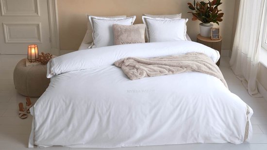 Rivièra Maison Whisper dekbedovertrek - Lits-Jumeaux XL - 260 x 200/220 cm - Wit van Riviera Maison — afbeelding 5