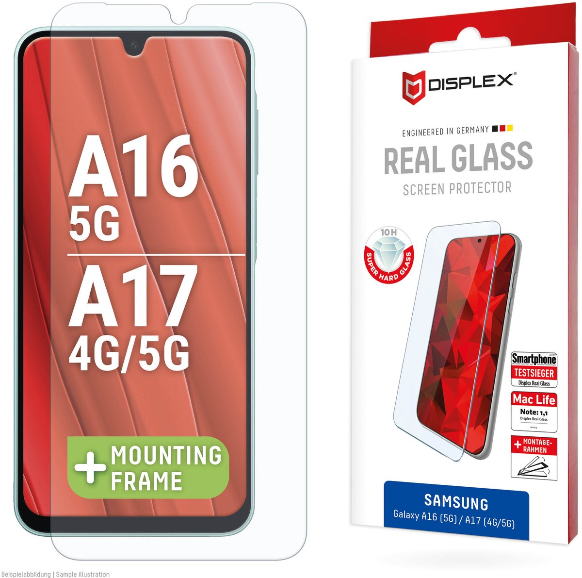 Displex Screenprotector Real Glass geschikt voor Samsung Galaxy A16 (4G/5G) / A17 (4G/5G)