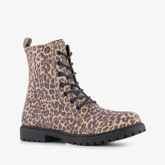 Blue Box bottes à lacets filles avec imprimé léopard marron - Taille 32 - Semelle amovible
