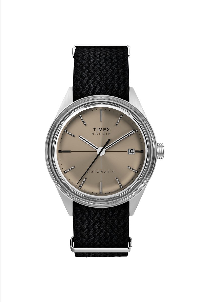 Timex Marlin® Jet Automatic 38Mm Fabric Strap Watch Quartz Chronograaf Horloge Zwart En Bruin Kast 100%: Roestvrij Staal | Armband 100%: Stof 38 mm TW2Y06300AJ, TW2Y09900AJ