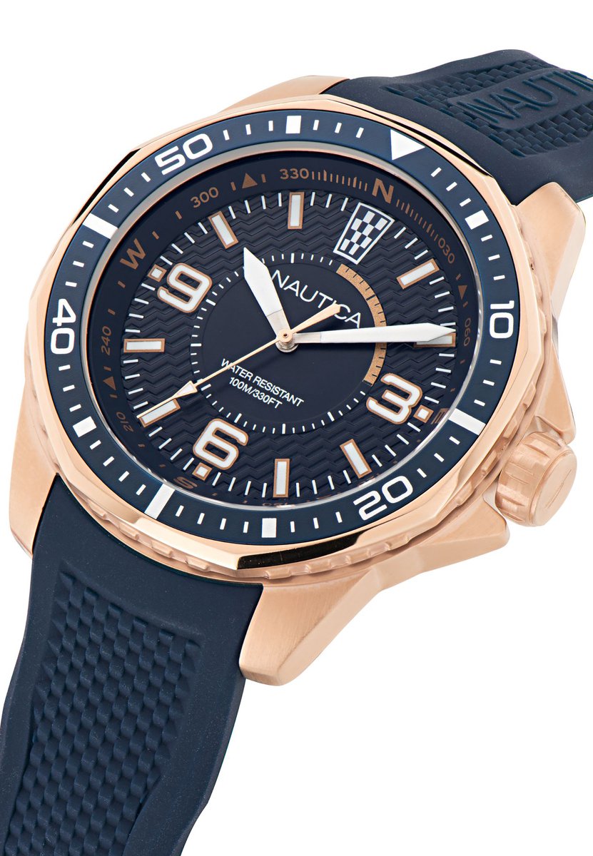 Nautica Koh May Bay Quartz Analog Marine Kleur Case: 100% Stainless Steel , Armband: 100% Silicone 46 mm NAPKMF307, NAPKMF302, NAPKMF305