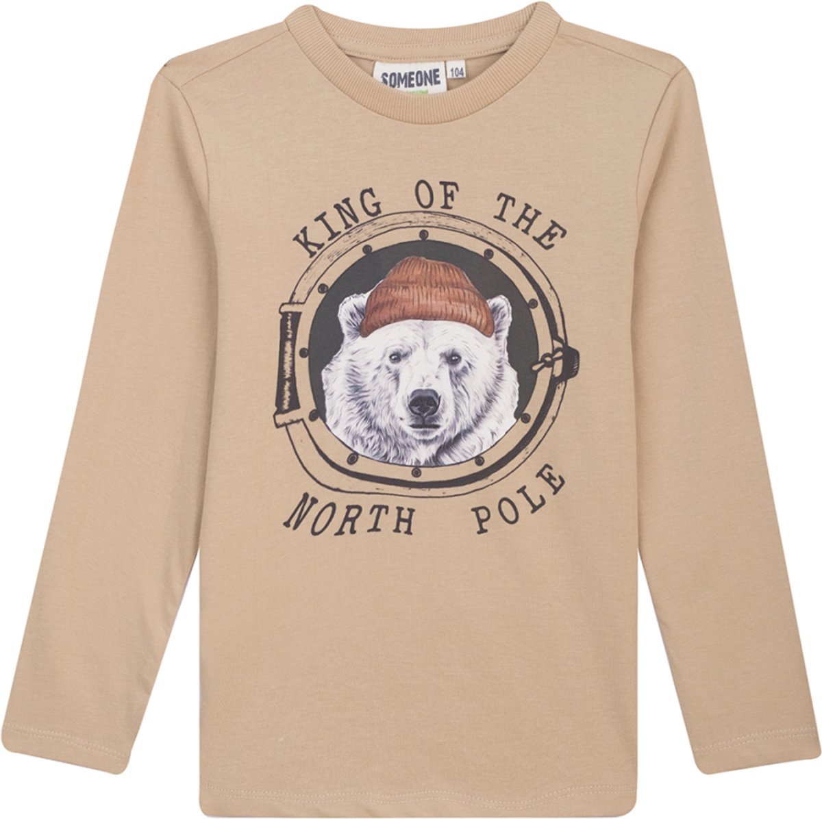 Someone - Jongens trui - Maat 128 - Jongens - Beige -