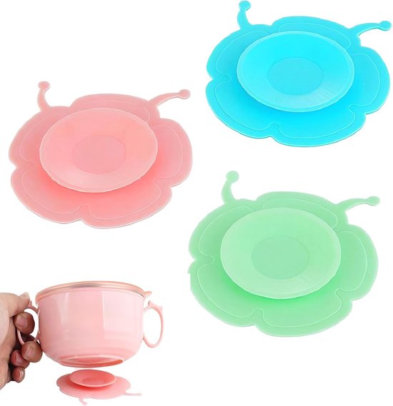 Foto: 3 delige zuigborden voor baby s en peuters scheidingsborden van bpa vrije siliconen magnetron en vaatwasmachinebestendig bordvak voor kinderen