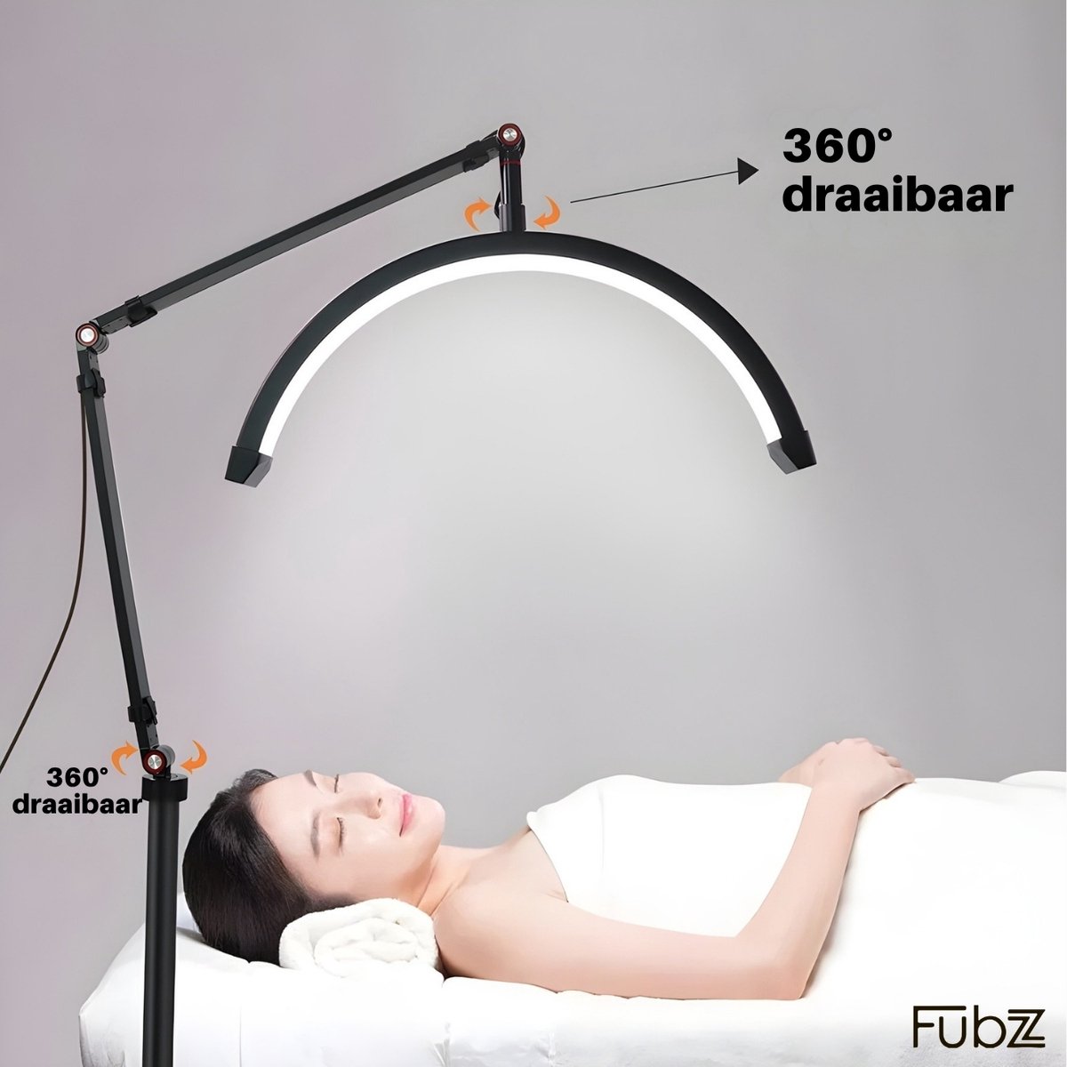 Halve Maan Nagel Bureaulamp, Opvouwbare Halve Maan LED Nagel Tafellamp, 28 Inch Halve Maan Licht, Instelbare Helderheid en Kleurtemperatuur (EU-stekker