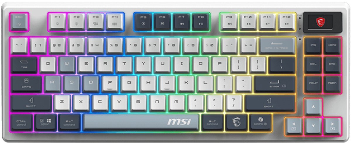 MSI FORGE GK600 TKL Wireless Sky - Mechanisch Gaming Toetsenbord - RGB - Bluetooth & 2.4GHz