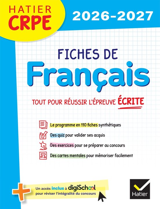 Hatier CRPE - Fiches de Français - Epreuve écrite d'admiss ... - cover
