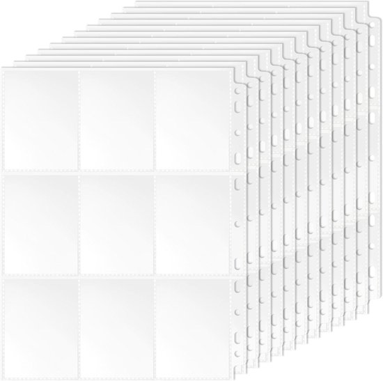 Thelau - Verzamelkaartenhoezen met 1080 vakken, transparante hoesjes voor verzamelkaarten, dubbelzijdig leeg album met 11 gaten, accessoires voor het verzamelen van alle kaartsoorten