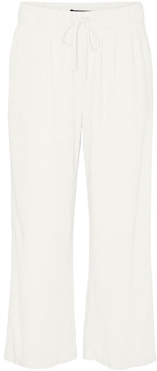 Vero Moda Line Cropped Linen Mix Broek Wit M / 32 Vrouw