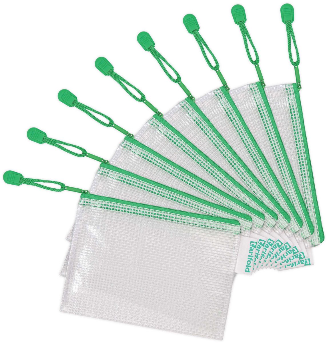 djois ritsmap, groen, PVC transparant, spatwaterdicht