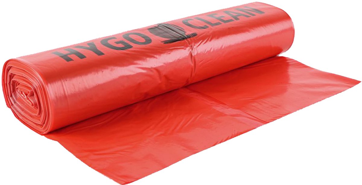 HYGOCLEAN afvalzak, rood, 120 liter, LDPE, 45 my