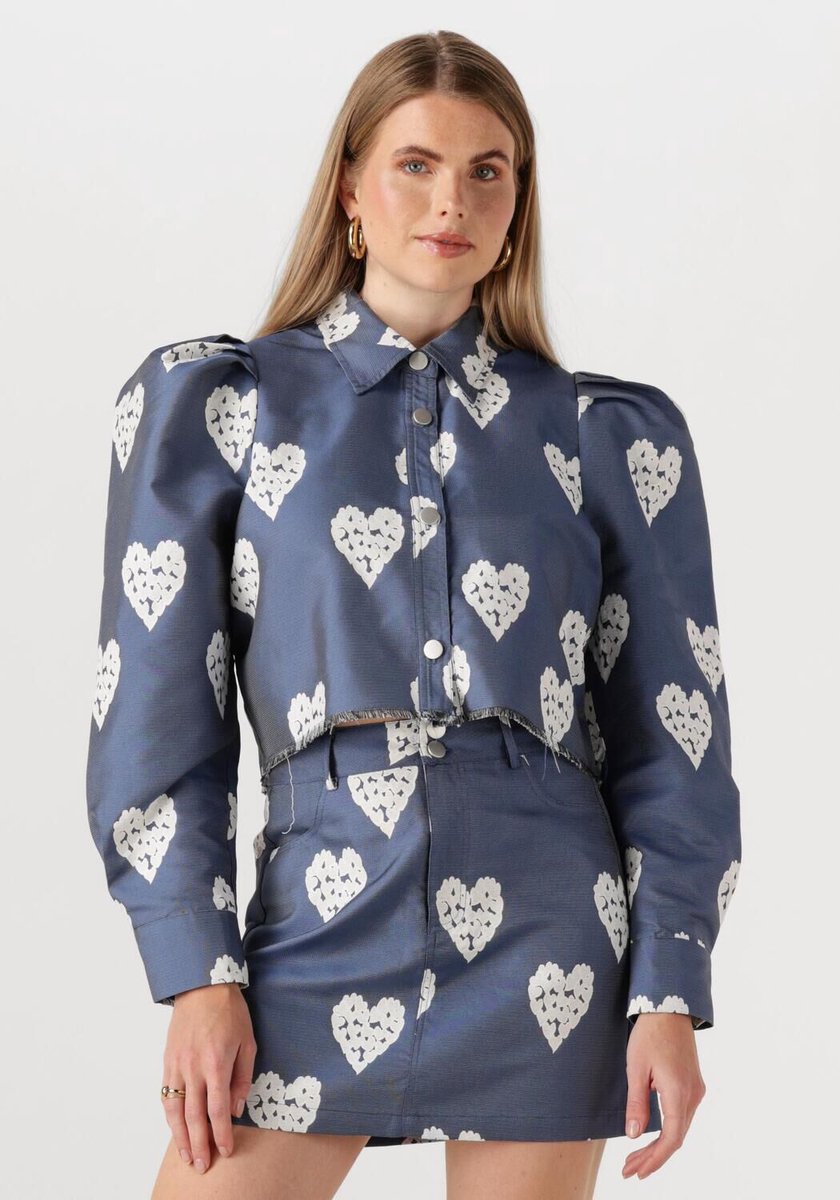 Studio Amaya Heart Jacket Jassen Dames - Zomerjas - Blauw - Maat XL