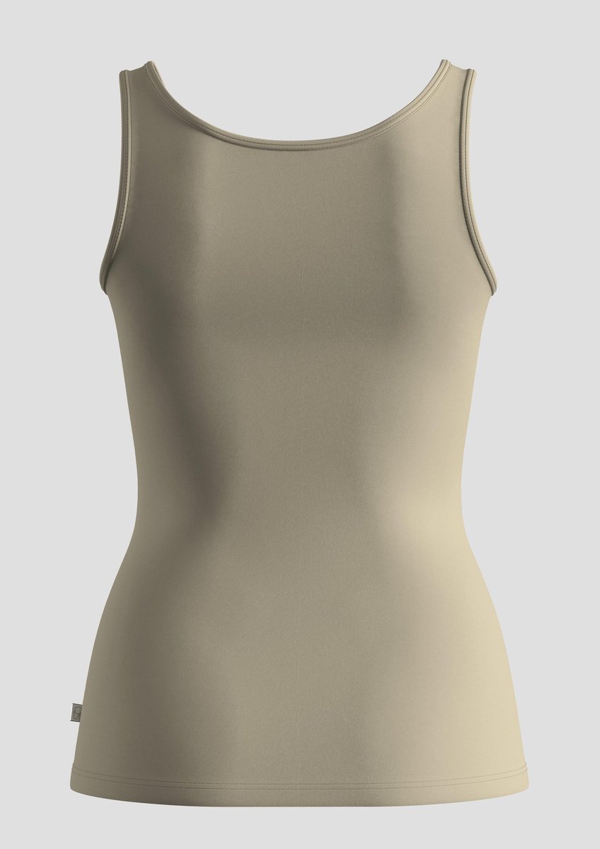 Q/S designed by - Dames t-shirt - Maat S - Vrouwen - Khaki - katoen