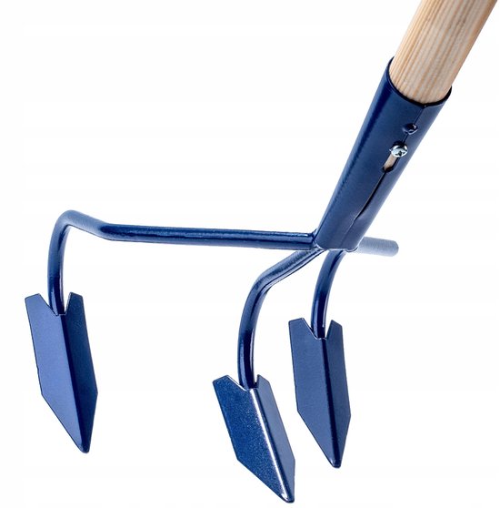 KADAX Handcultivator van metaal, cultivator met lange steel van hout, robuuste cultivator, tuinklauw, tuinhak voor het losmaken van de grond (met 3 scherpe punten) van Merkloos	 — afbeelding 3