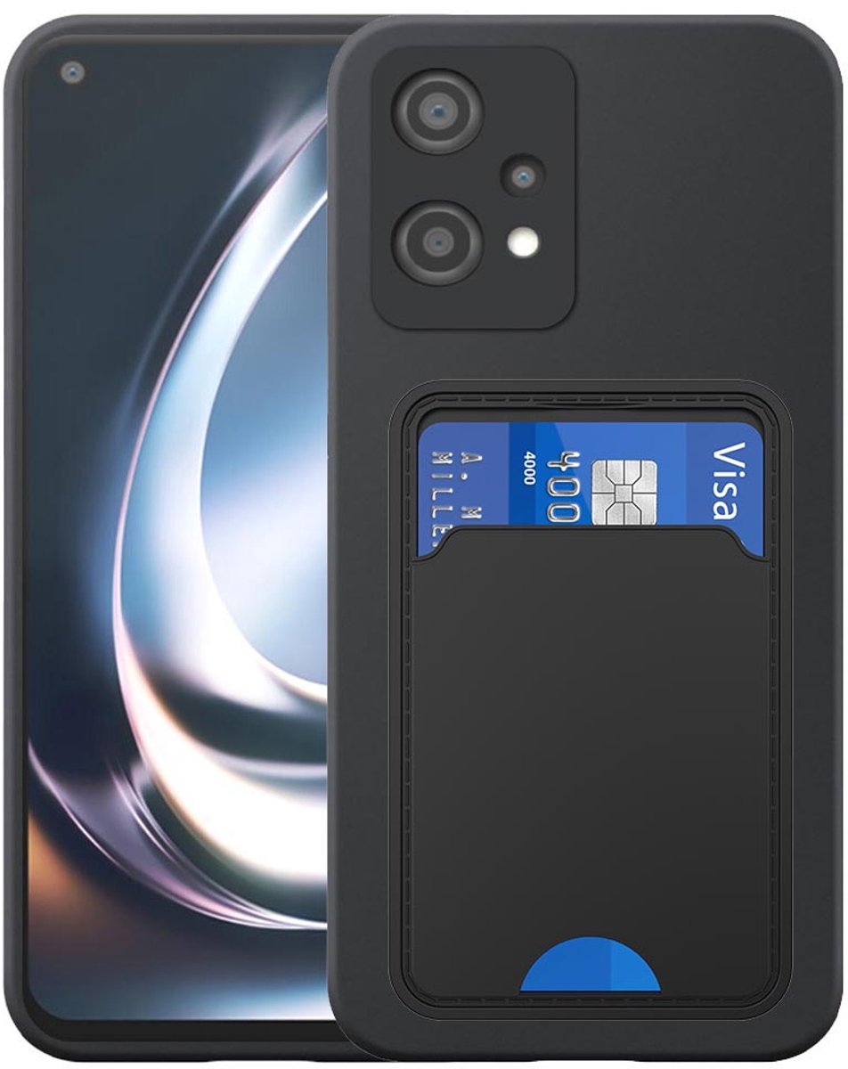 Geschikt voor OnePlus Nord CE 2 Lite Telefoonhoesje met TPU Pasjeshouder - Flexible Back Cover Case Siliconen TPU with Cardslot - Zwart - Smartphonica geschikt voor OnePlus Nord CE 2 Lite