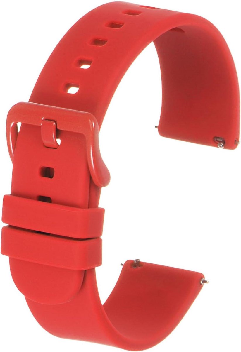 Siliconen horlogebandjes 20mm - zinklegering gesp - snelsluitarmband - rood